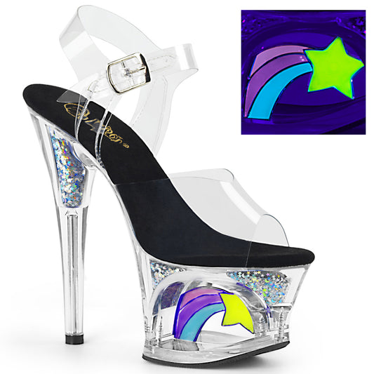 Pleaser Womens Sandals MOON-708RSS Clr-Blk/Clr