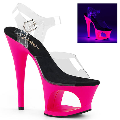 Pleaser Sandali da donna MOON-708UV CLR / Neon H. rosa