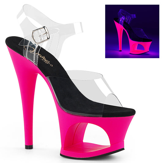 Pleaser Sandali da donna MOON-708UV CLR / Neon H. rosa