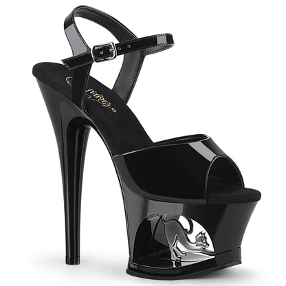 Pleaser Sandali da donna MOON-709CAT BLK / BLK-SLV