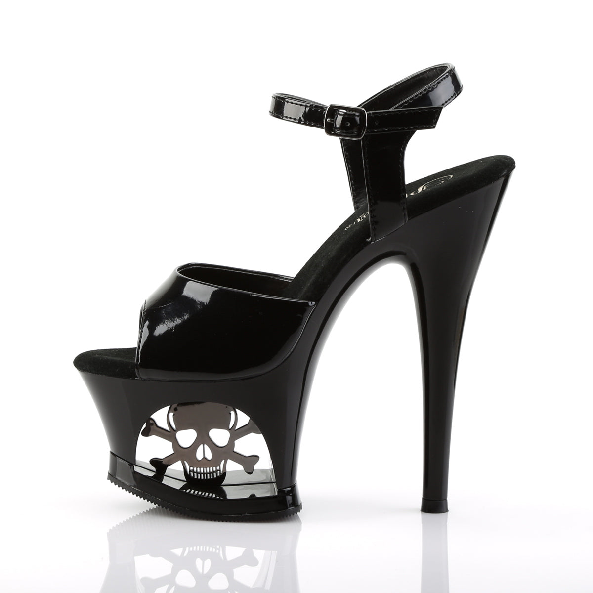 Pleaser Womens Sandals MOON-709SK Blk/Blk-Pewter