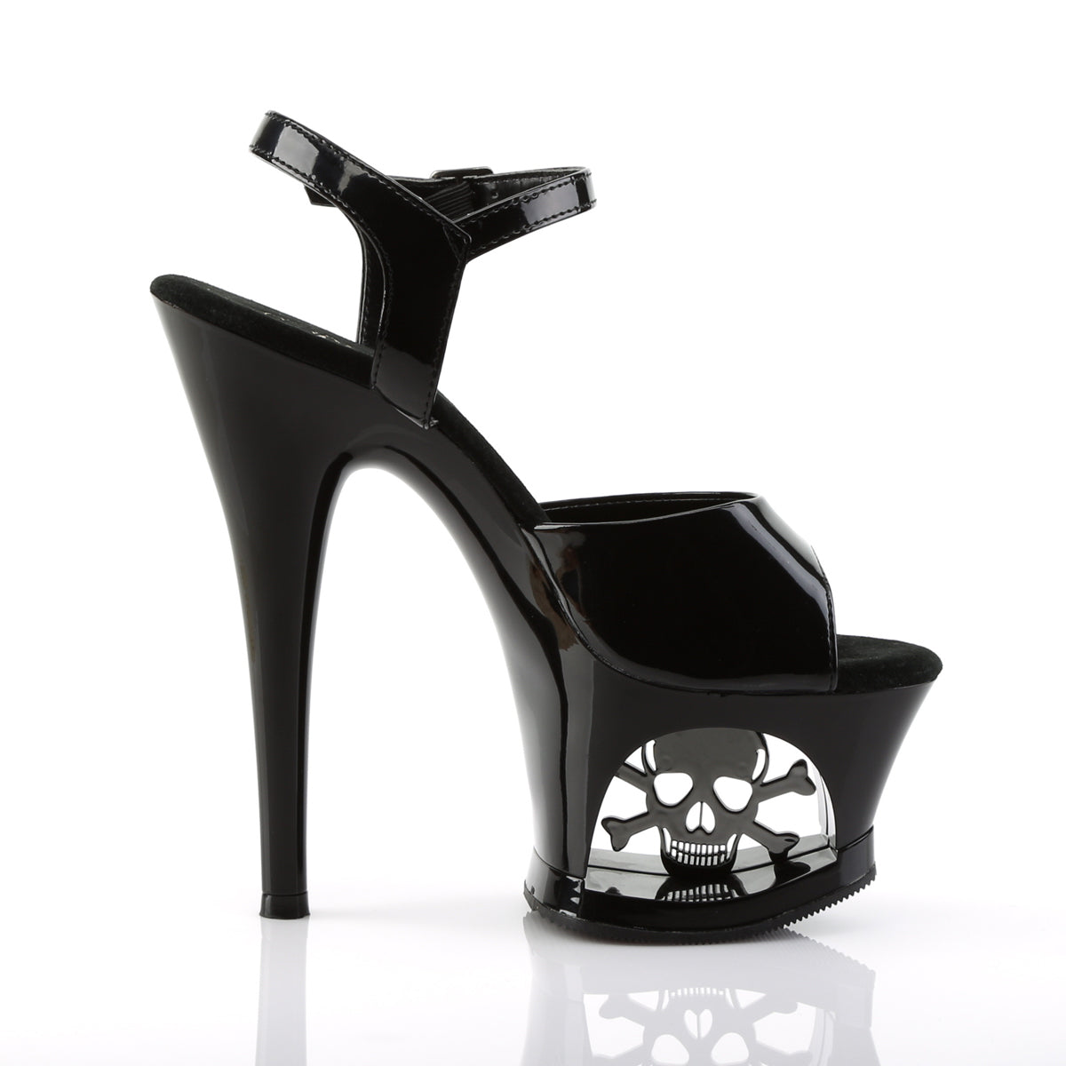 Pleaser Womens Sandals MOON-709SK Blk/Blk-Pewter