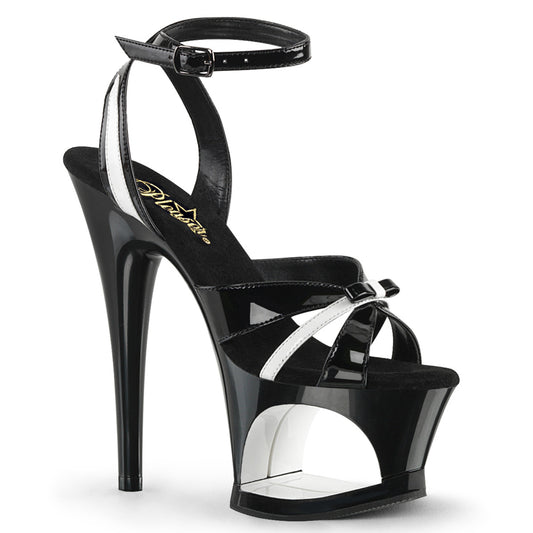 Pleaser Sandali da donna MOON-728 BLK-WHT Pat / BLK
