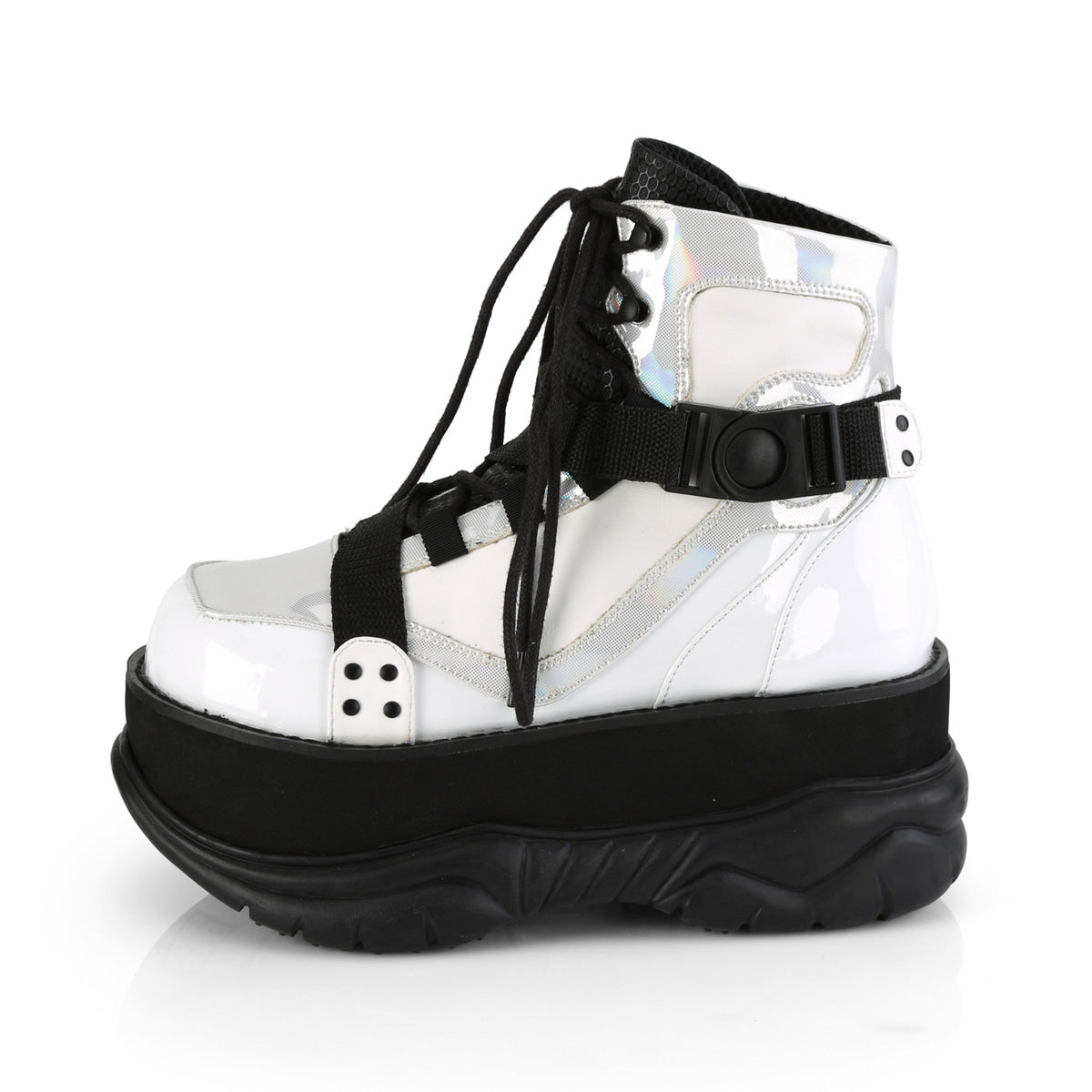 DemoniaCult Stivali da uomo NEPTUNE-181 wht vegan in pelle multi