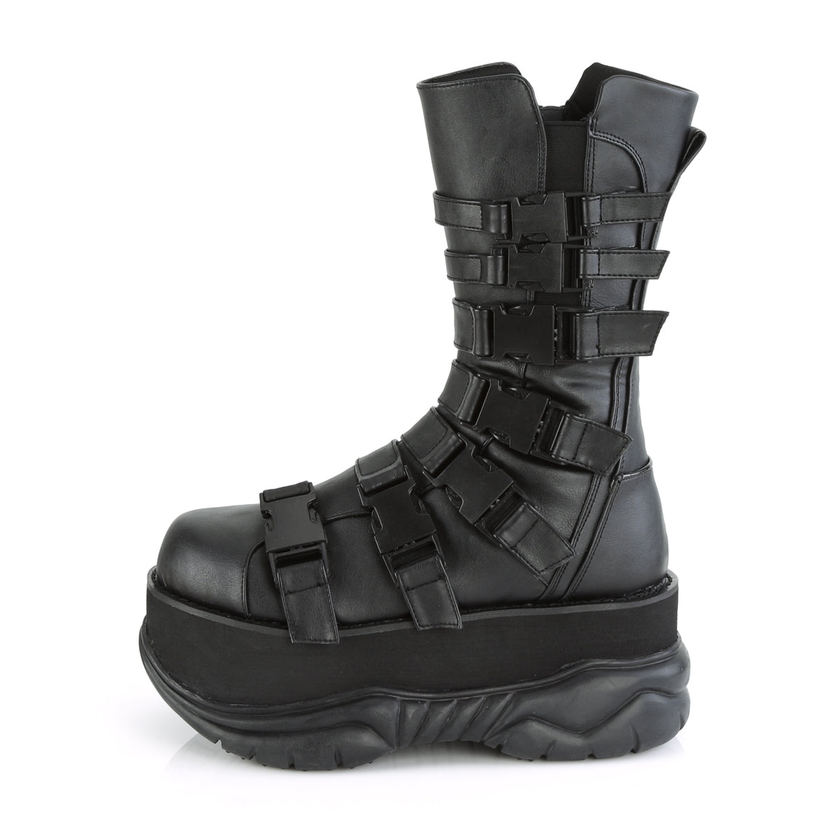 DemoniaCult Stivali da uomo NEPTUNE-210 pelle vegana BLK