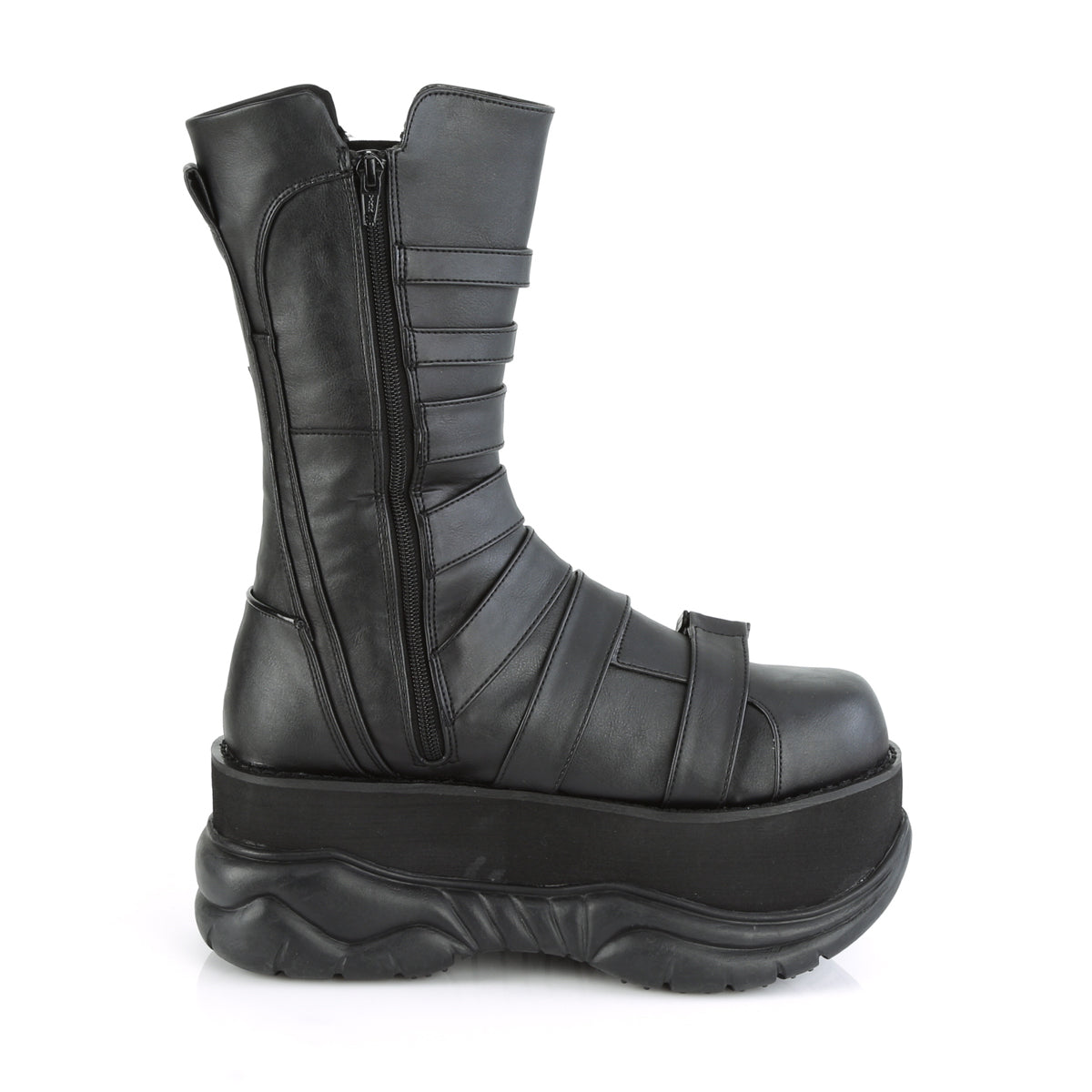 DemoniaCult Stivali da uomo NEPTUNE-210 pelle vegana BLK