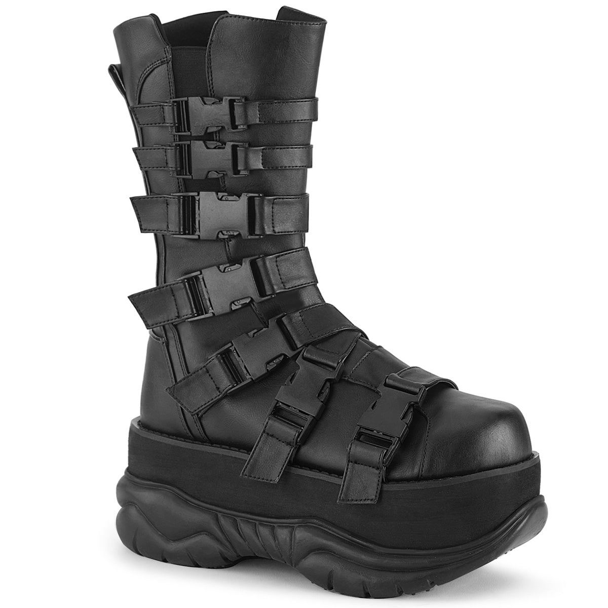 DemoniaCult Stivali da uomo NEPTUNE-210 pelle vegana BLK