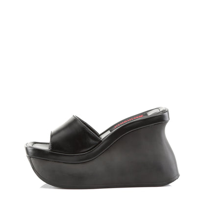 DemoniaCult Sandali femminili PACE-01 pelle vegana BLK