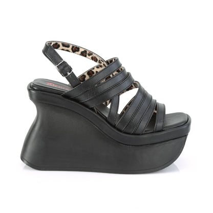 DemoniaCult Sandali femminili PACE-33 pelle vegana BLK