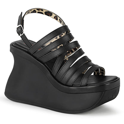 DemoniaCult Sandali femminili PACE-33 pelle vegana BLK