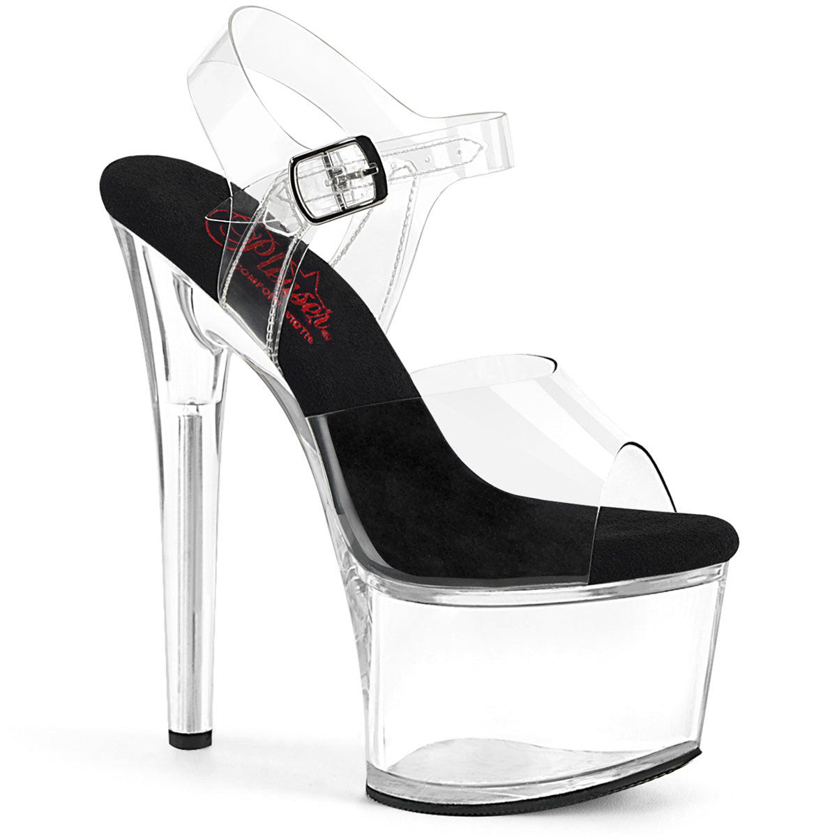 Pleaser   PASSION-708 CLR-BLK/CLR