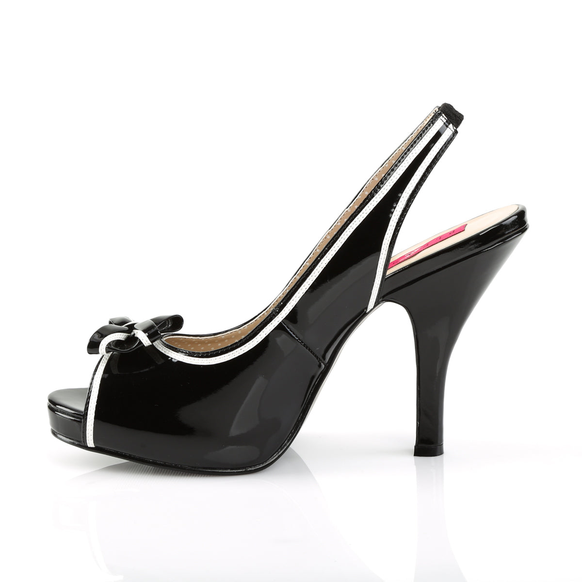 Pleaser Pink Label Womens Pumps PINUP-10 Blk-Wht Pat