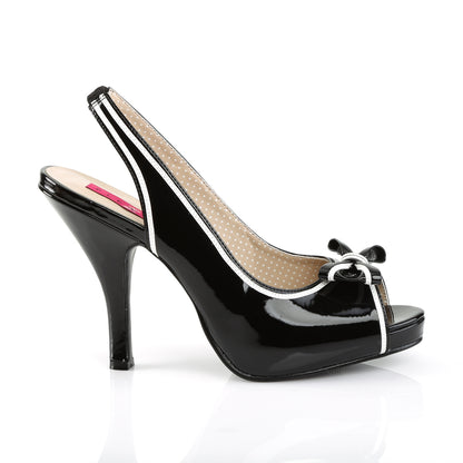 Pleaser Pink Label Womens Pumps PINUP-10 Blk-Wht Pat