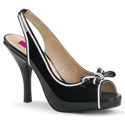 Pleaser Pink Label Womens Pumps PINUP-10 Blk-Wht Pat