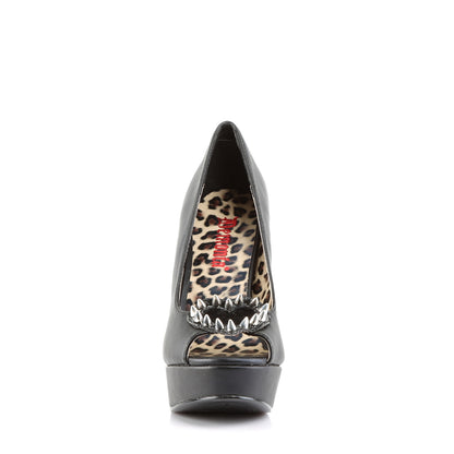 DemoniaCult Womens Pumps PIXIE-17 Blk Vegan Leather -Pony Faux Fur