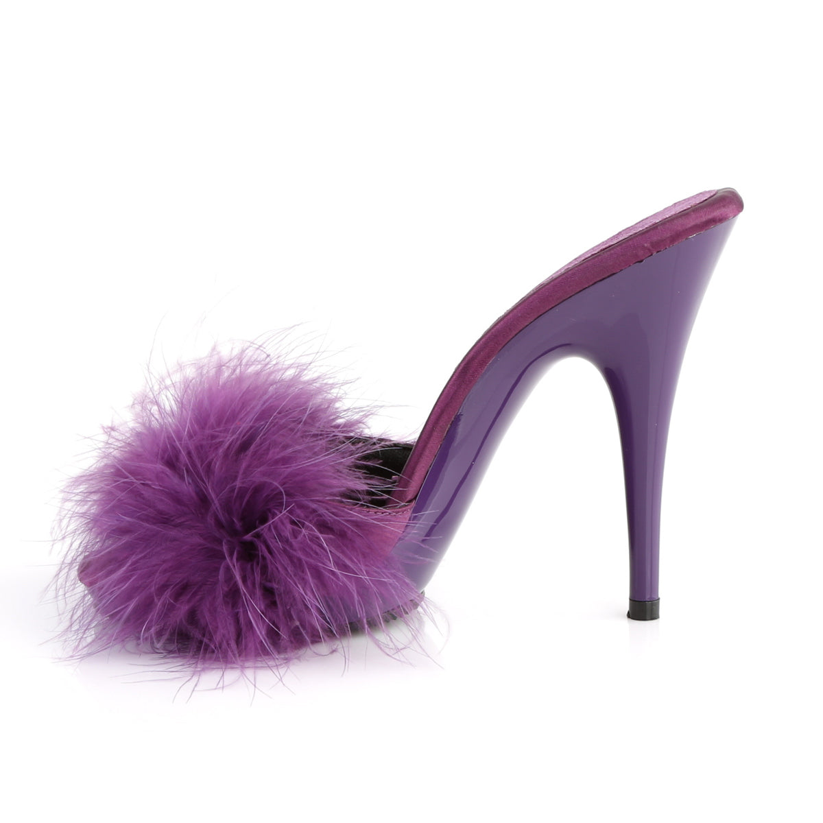Fabulicious Sandali da donna POISE-501F Purple Purple Satin-Marabou Pelliccia / Purple