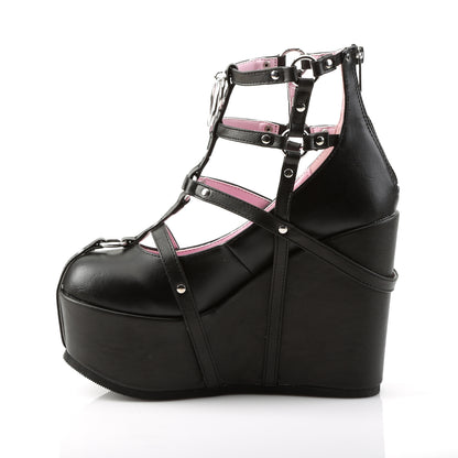 DemoniaCult Womens Ankle Boots POISON-25-1 Blk Vegan Leather