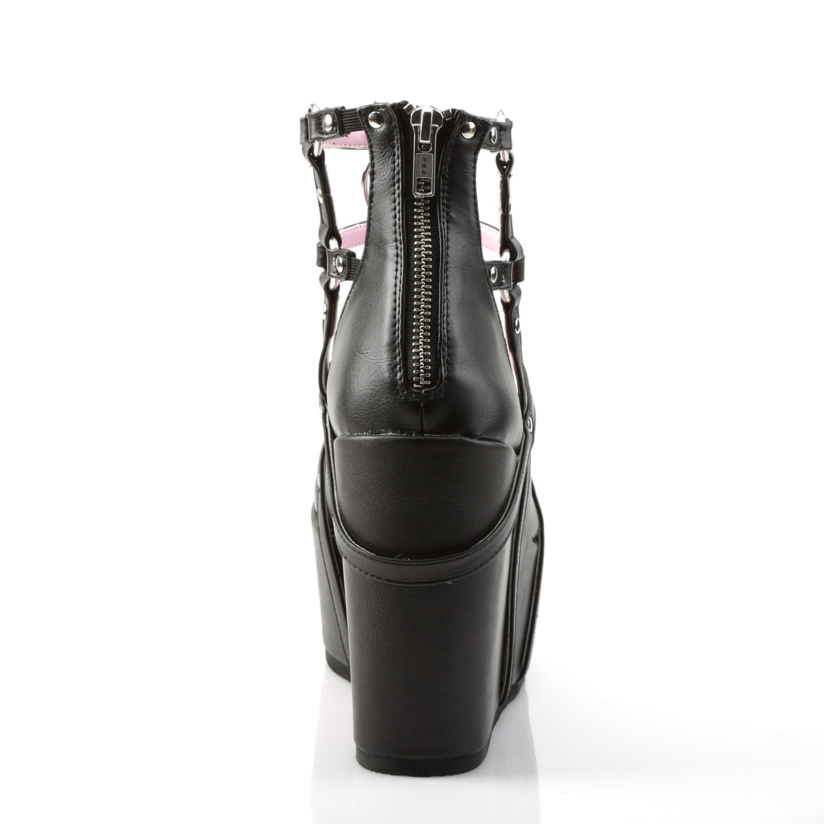 DemoniaCult Womens Ankle Boots POISON-25-1 Blk Vegan Leather