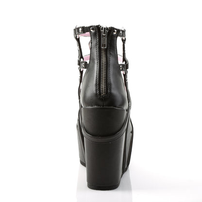 DemoniaCult Womens Ankle Boots POISON-25-1 Blk Vegan Leather
