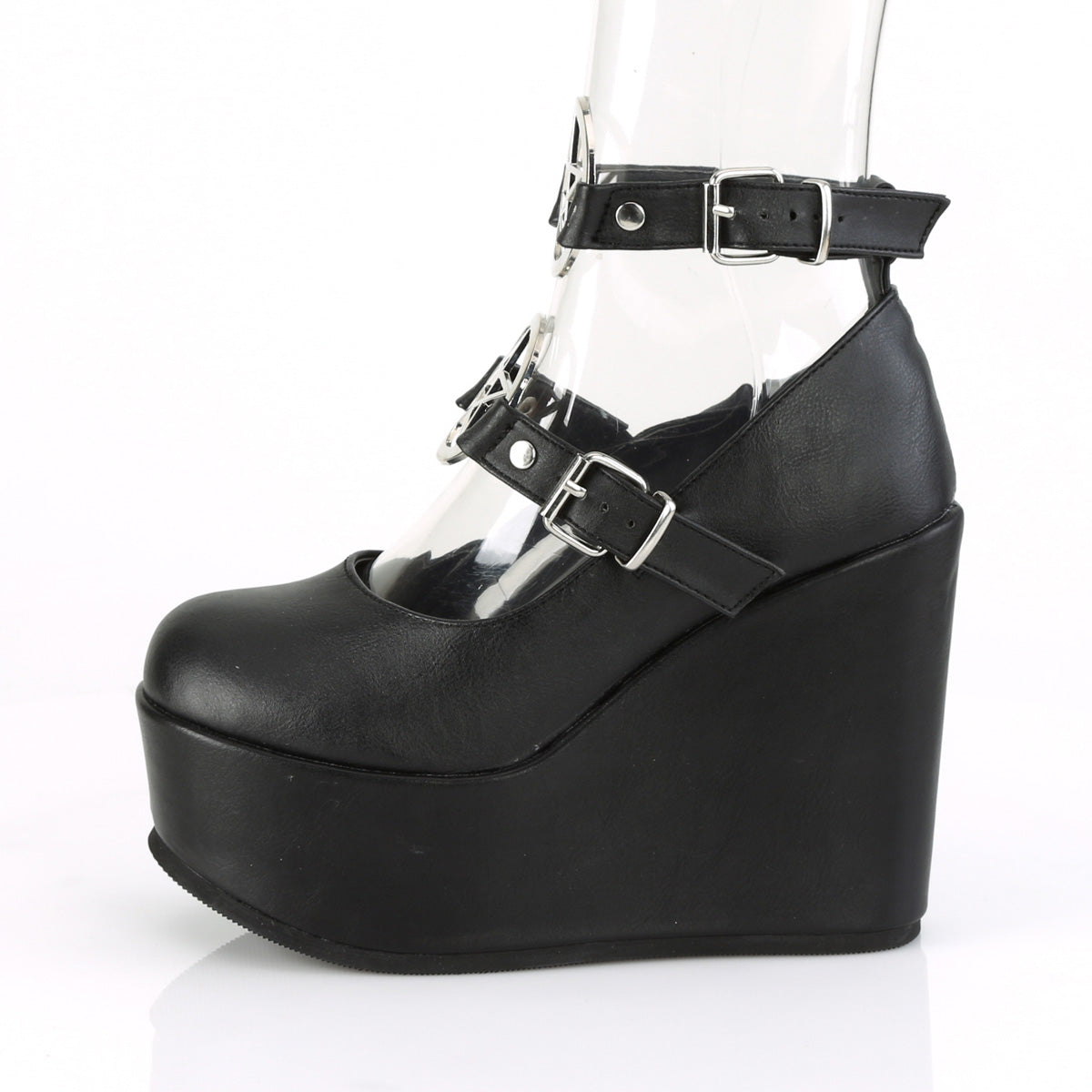 DemoniaCult Pompe da donna POISON-99-1 in pelle vegana BLK