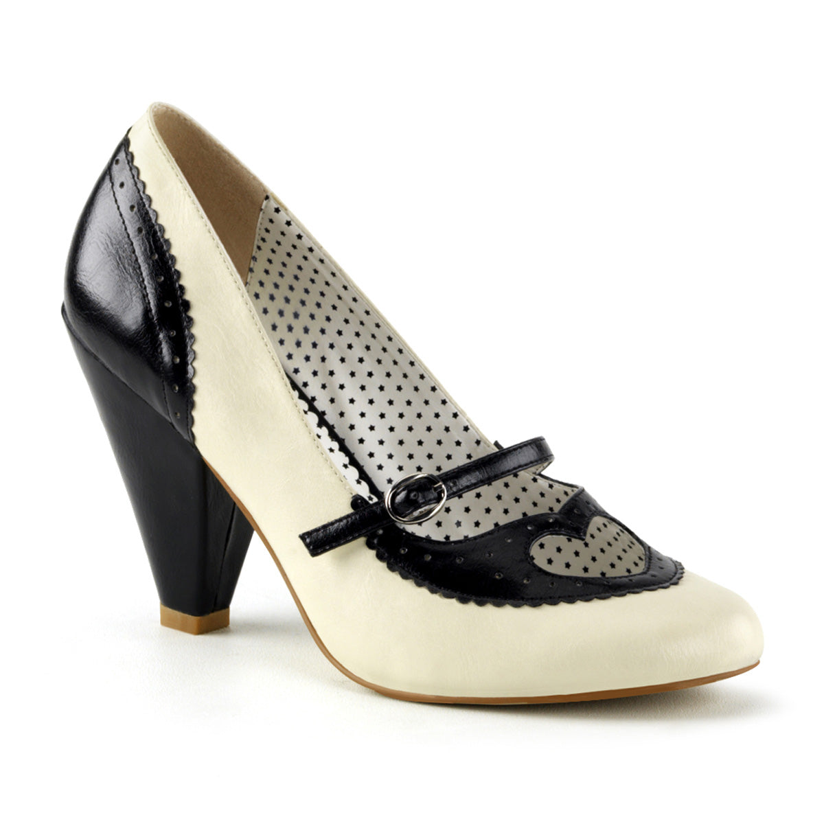 Pin Up Couture Pompe da donna POPPY-18 pelle in finta crema nera