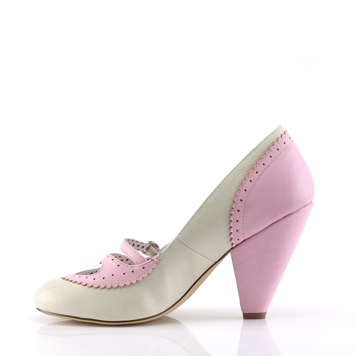 Pin Up Couture Pompe da donna POPPY-18 B. pelle in finta crema rosa
