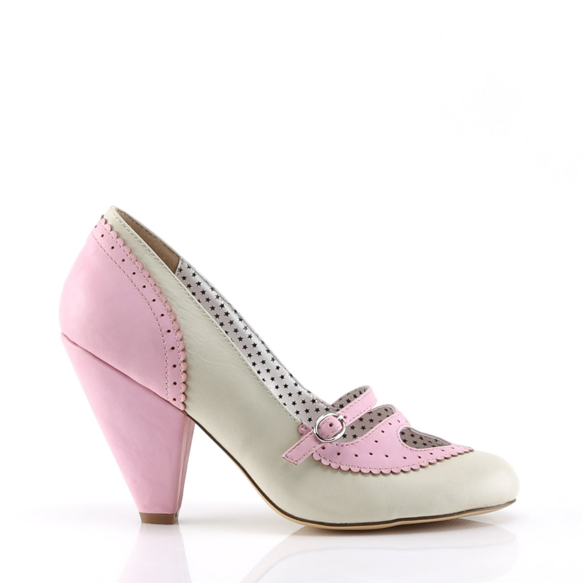 Pin Up Couture Pompe da donna POPPY-18 B. pelle in finta crema rosa