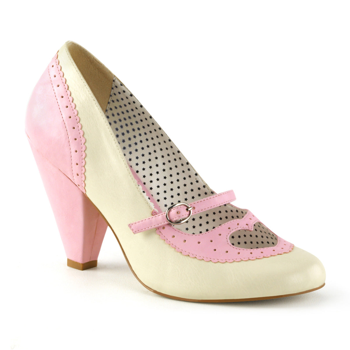 Pin Up Couture Pompe da donna POPPY-18 B. pelle in finta crema rosa