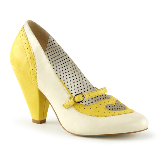 Pin Up Couture Pompe da donna POPPY-18 Giallo-crema in ecopelle