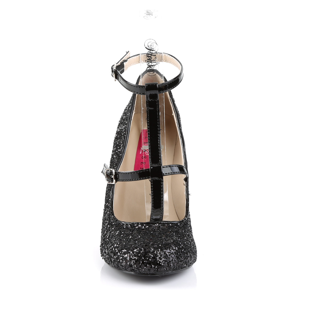 Pleaser Pink Label Pompe da donna QUEEN-01 BLK GLTR-PAT