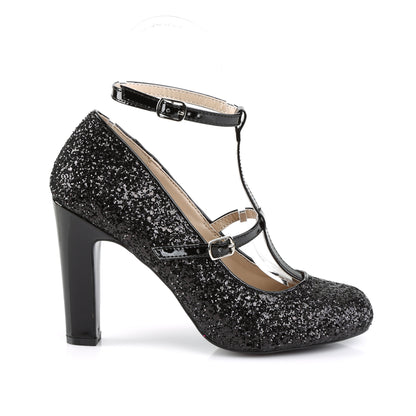 Pleaser Pink Label Pompe da donna QUEEN-01 BLK GLTR-PAT