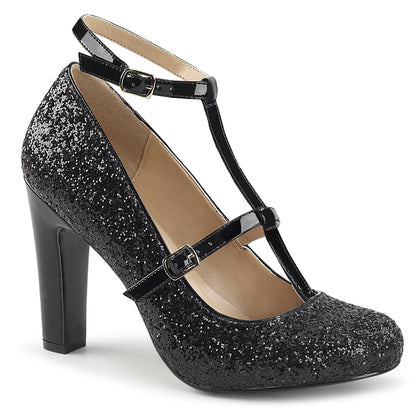 Pleaser Pink Label Pompe da donna QUEEN-01 BLK GLTR-PAT