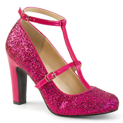Pleaser Pink Label Womens Pumps QUEEN-01 H. Pink Glitter-Pat
