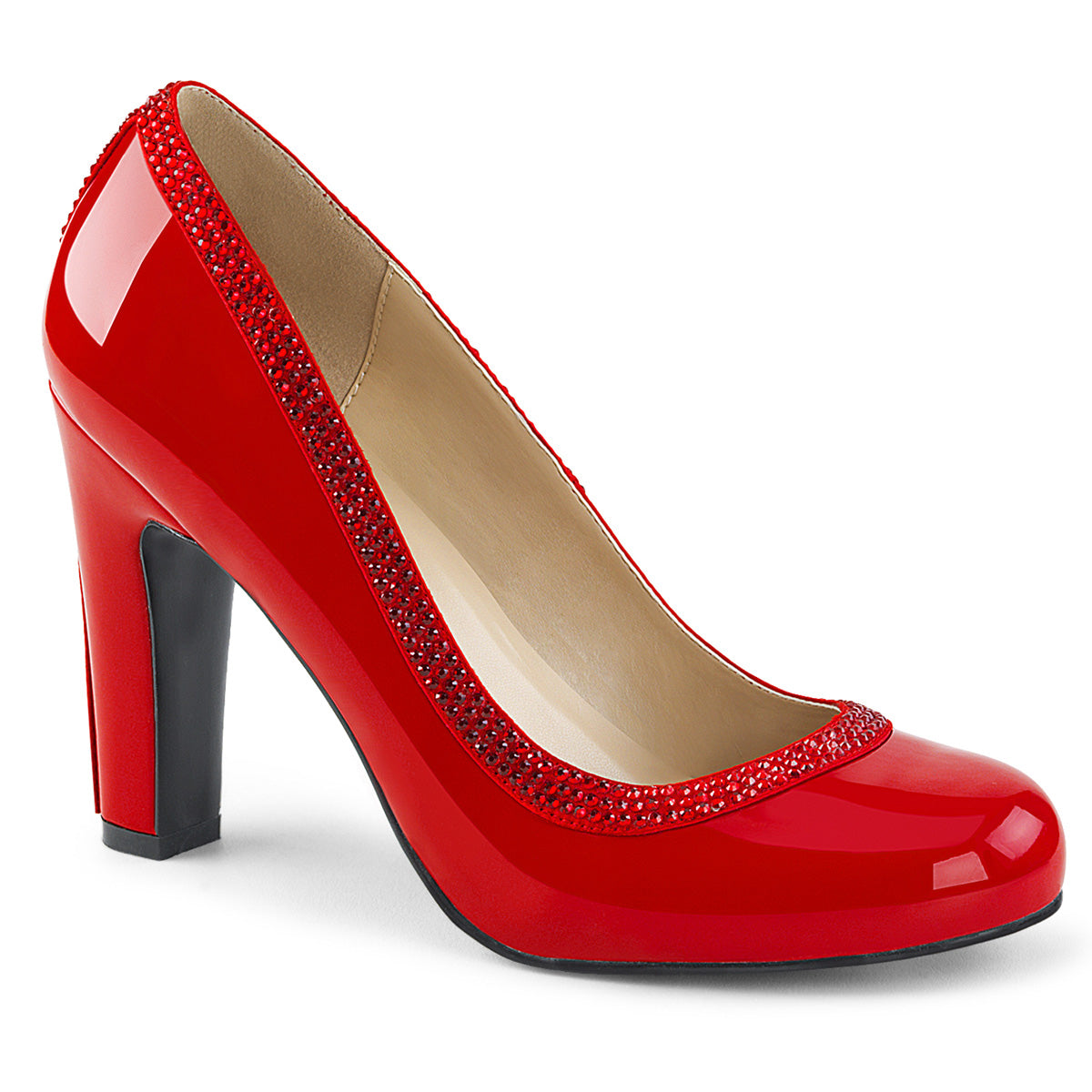 Pleaser Pink Label Womens Pumps QUEEN-04 Red Pat