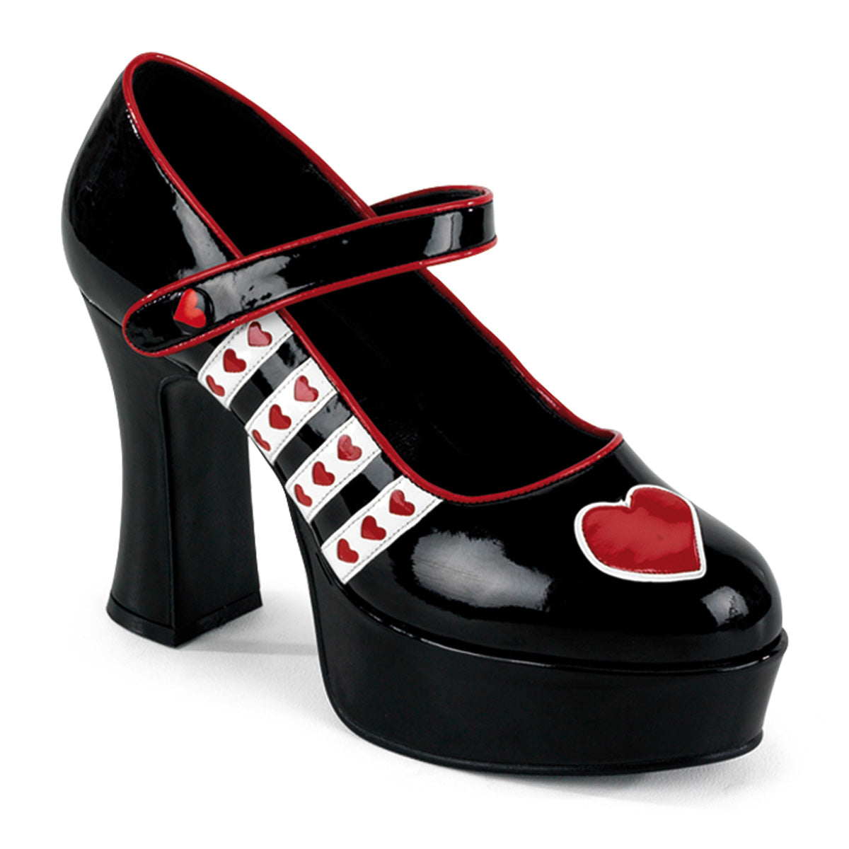 Funtasma Pompe da donna Queen-55 BLK-WHT-RED PAT