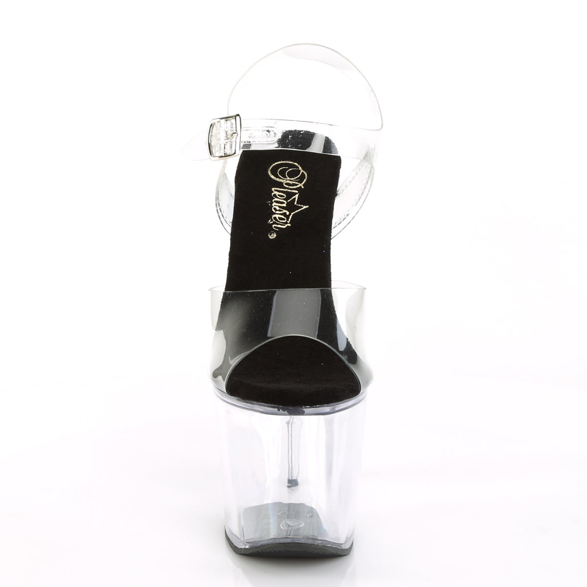 Pleaser Womens Sandals RADIANT-708 Clr-Blk/Clr