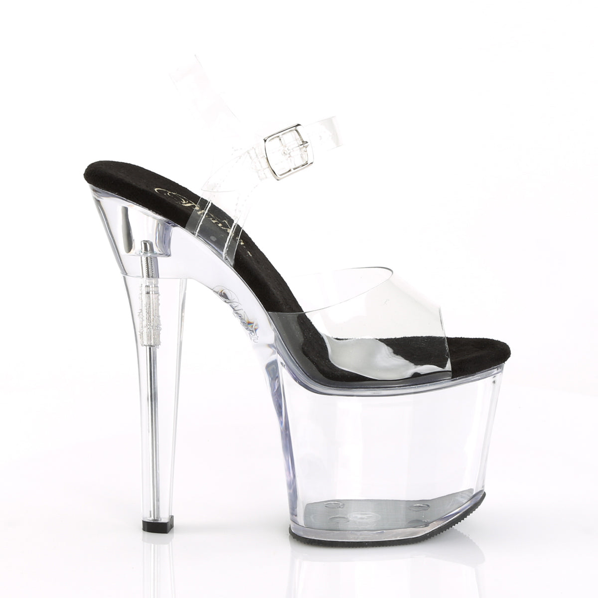 Pleaser Womens Sandals RADIANT-708 Clr-Blk/Clr