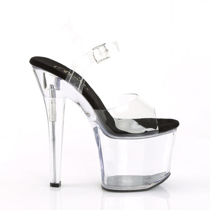 Pleaser Womens Sandals RADIANT-708 Clr-Blk/Clr