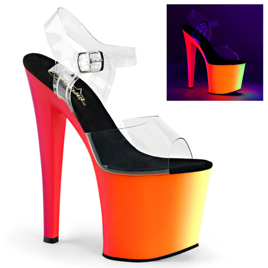 Pleaser Womens Sandals RAINBOW-708UV Clr/Neon Multi