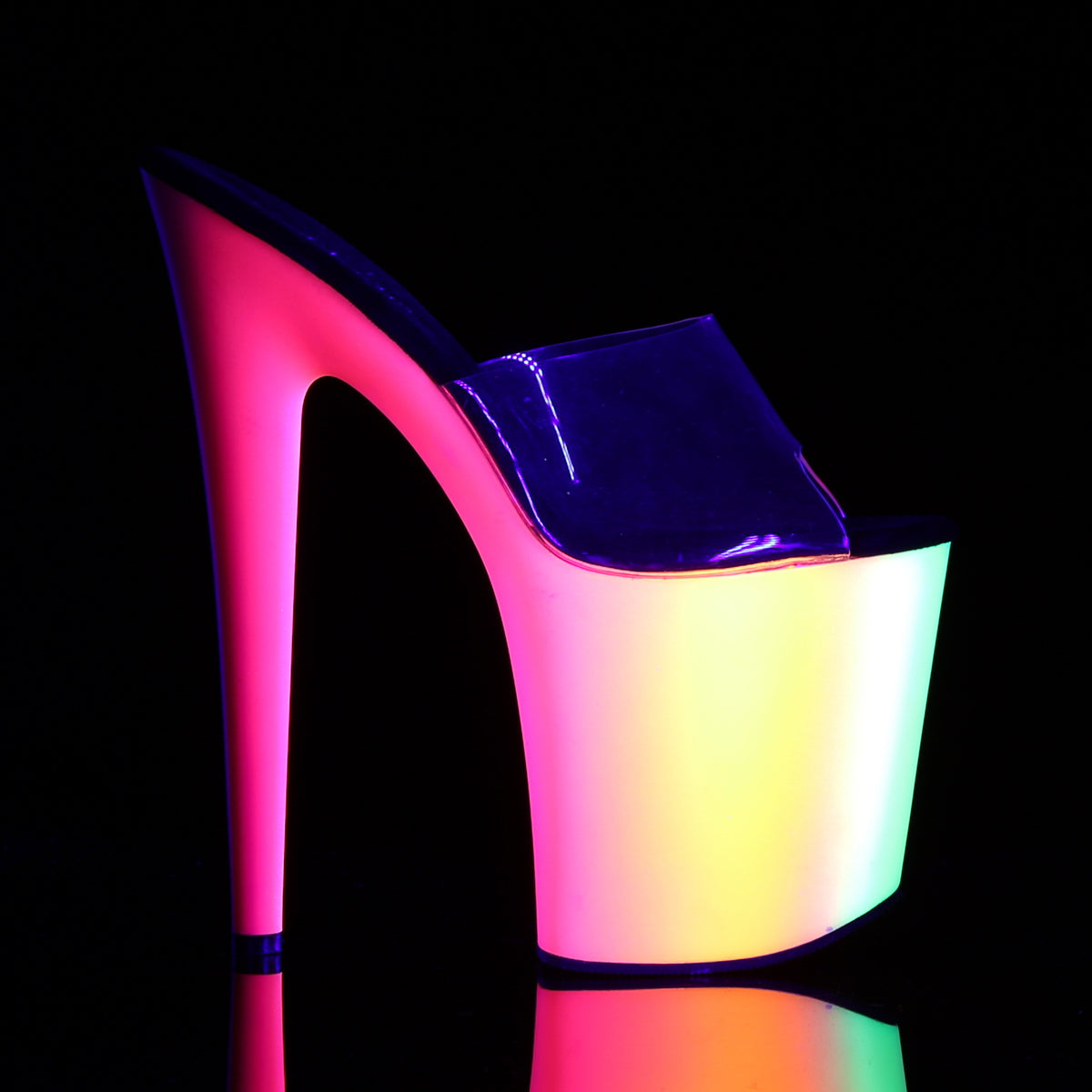 Pleaser Sandali femminili Rainbow-801uv clr/neon multi