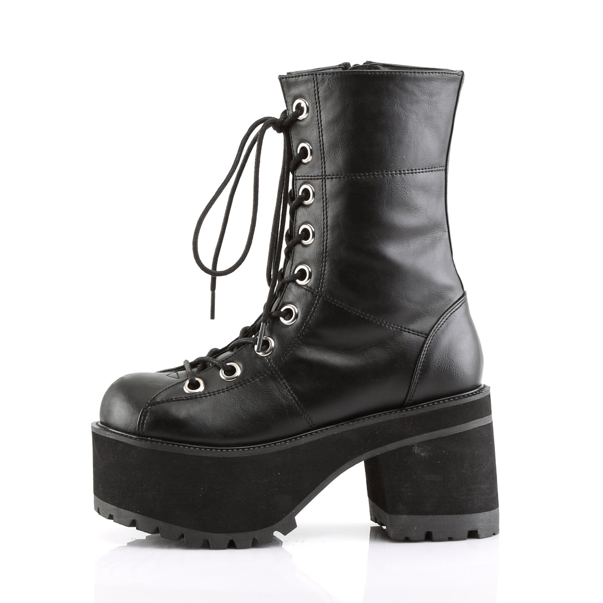 DemoniaCult Stivali da donna RANGER-301 pelle vegana BLK
