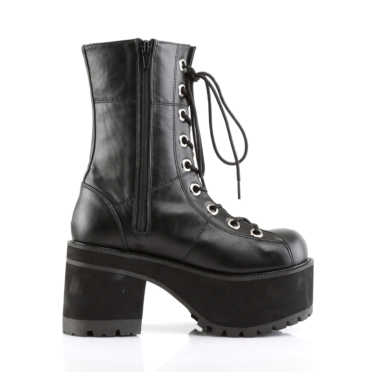 DemoniaCult Stivali da donna RANGER-301 pelle vegana BLK