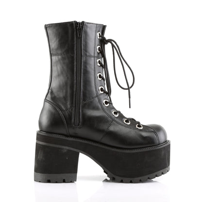 DemoniaCult Stivali da donna RANGER-301 pelle vegana BLK
