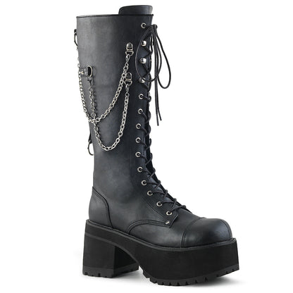 DemoniaCult Stivali da uomo RANGER-303 BLK Fuce in pelle