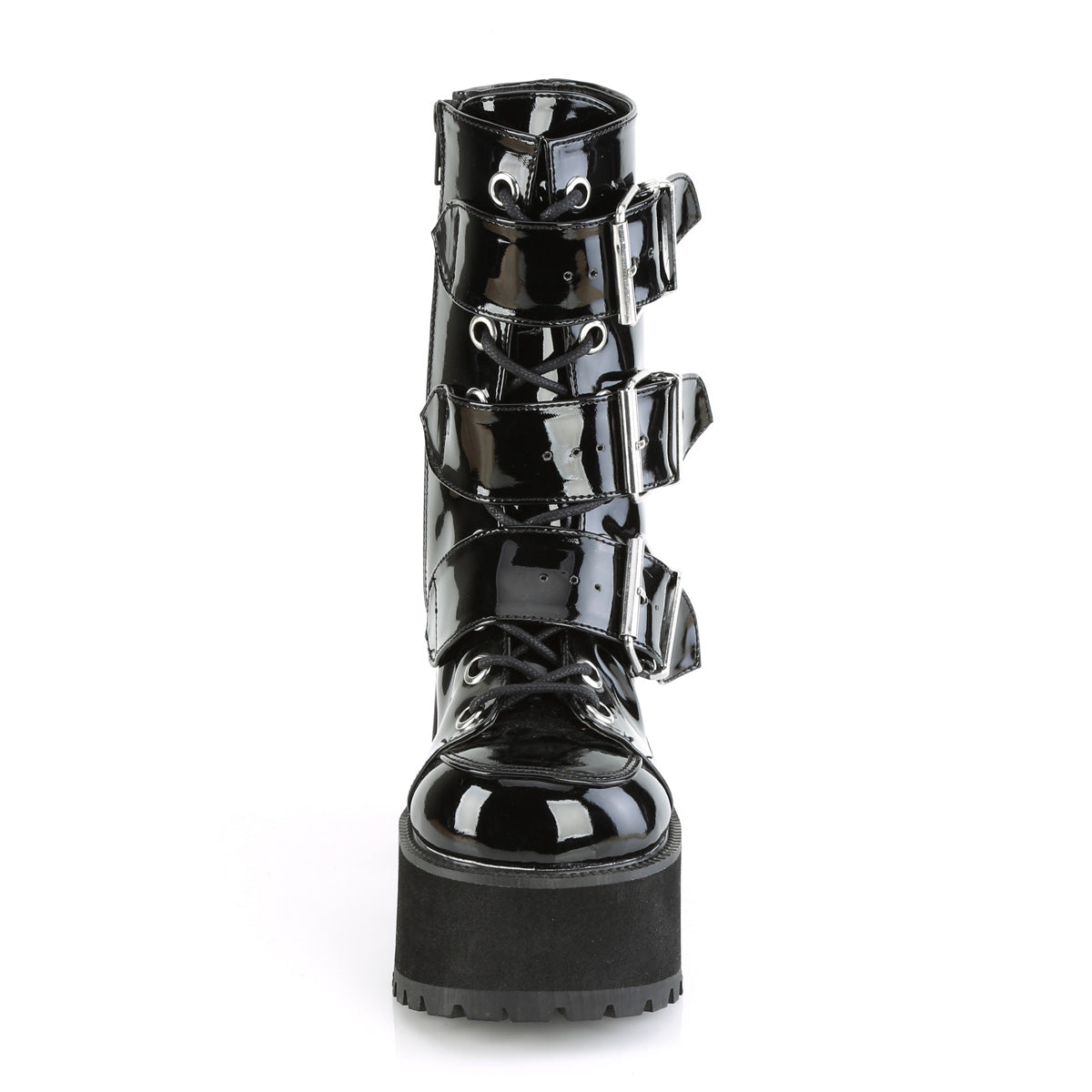 DemoniaCult Stivali alla caviglia femminile RANGER-308 brevetto BLK
