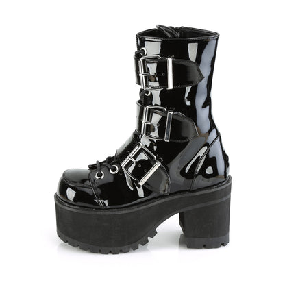 DemoniaCult Stivali alla caviglia femminile RANGER-308 brevetto BLK