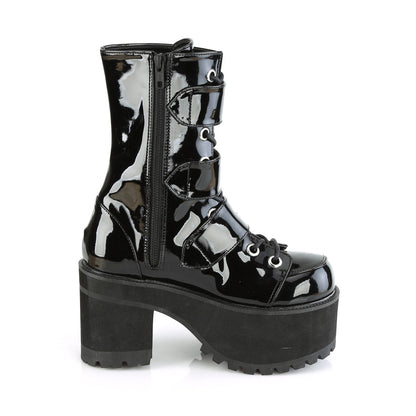 DemoniaCult Stivali alla caviglia femminile RANGER-308 brevetto BLK
