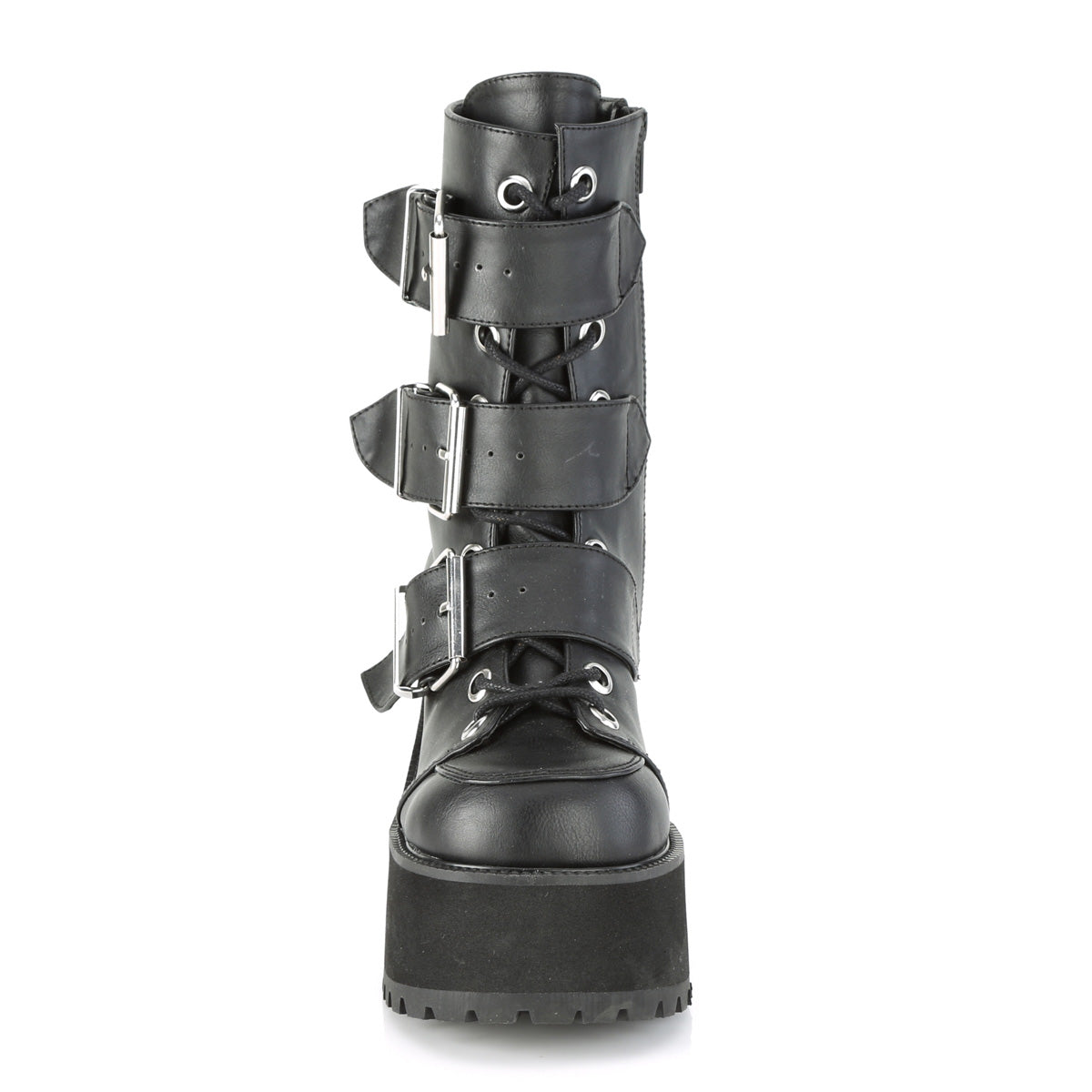 DemoniaCult Stivali alla caviglia femminile RANGER-308 pelle vegana BLK