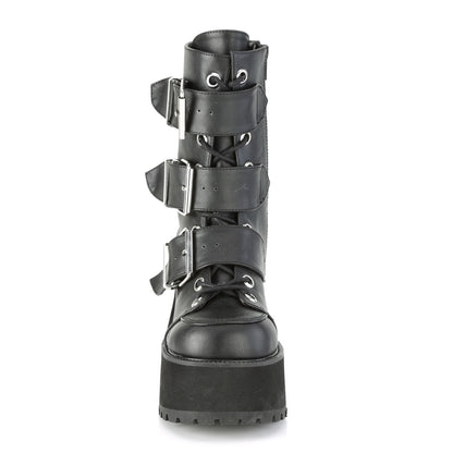 DemoniaCult Stivali alla caviglia femminile RANGER-308 pelle vegana BLK