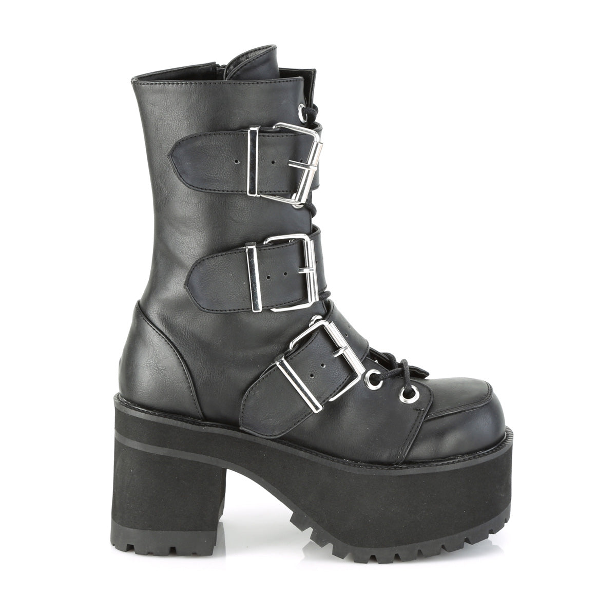 DemoniaCult Stivali alla caviglia femminile RANGER-308 pelle vegana BLK